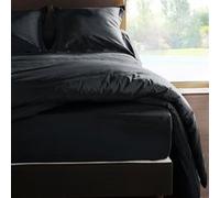 VENT DU SUD - Drap housse en percale de coton 80 fils 90 x 190 x 30 cm - Noir Ebène G