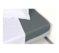 Drap housse Vent du sud - Drap housse en percale de coton 80 fils 160 x 200 x 30 cm - GRIS