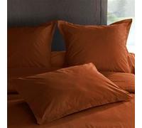 VENT DU SUD - Taie d'Oreiller percale de coton 80 fils 50 x 70 cm - Couleur Terre Cuite G