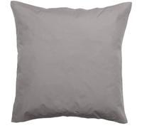 Vent du sud TOMANOIRCEN Manoir Taie d'Oreiller Unie en Coton Percale Cendre 65 x 65 cm