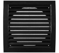 Vent Systems Ø 150 mm - Couvercle en plastique noir - Ouverture extérieure à persiennes - Grille d'aération intégrée - Protection antiparasitaire CVC pour rénovation de la maison