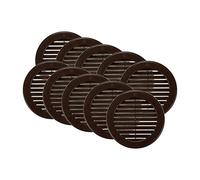 Vent Systems Ø100 mm - Lot de 10 caches d'aération marron - Bouches d'aération rondes avec bride - Grille de protection - Moustiquaire intégrée - Ouvertures d'aération CVC pour salle de bain, bureau à