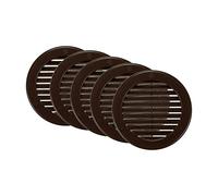 Vent Systems Ø100 mm Lot de 5 caches d'aération marron - Bouches d'aération rondes avec bride - Grille - Protection contre les insectes intégrée - Ouvertures d'aération CVC pour salle de bain, bureau