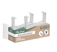 Vent Systems 110 x 55 mm - 2 pièces - poignée de conduit rectangulaire - entrée et support de sortie de tuyau droits ou flexibles - raccord de ventilation pour chauffage, refroidissement - support de