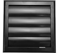 Vent Systems 125 mm Couvre-ouïe d’aération - Noir - Hotte d’aération pour sèche-linge - Couvre-ouïe d’aération pour canal de sèche-linge avec prises d’air - Couvercle de hotte d’aération - Grille