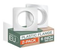 Vent Systems 150 mm - Lot de 2 - Bride de connecteur de conduit d'aération - Tuyau de ventilation en plastique - Connecteur de conduit pour tuyaux ronds flexibles ou droits - Système de ventilation