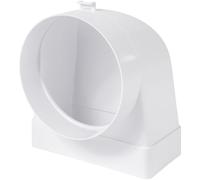 Vent Systems 150 x 75 mm Connecteur de canal d’angle droit rectangulaire à 90° - Transition vers un tuyau de Ø125 mm - Entrée d’air, raccord de sortie pour systèmes CVC - Connexion de ventilation pour