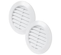 Vent Systems 2 pièces 60 mm Blanc Régulateurs d’air - Grilles d’aération à travers la porte - Avec moustiquaire - Grilles d’aération rondes pour l’intérieur - Salle de bain, placard, garage