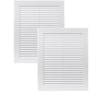 Vent Systems 200 x 250 mm - 2 pièces - Blanc Couvre-aération - Fentes de ventilation rectangulaires plates avec moustiquaire - Ouvrages de ventilation HVAC pour salle de bain, bureau à domicile