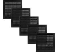Vent Systems 25,4 x 25,4 cm (dimensions de l'ouverture) - Lot de 5 housses d'aération en plastique noir - Grille d'aération carrée plate - Déflecteur d'air - CVC 30,5 x 30,5 cm (dimensions totales)