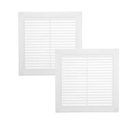 Vent Systems 250 x 250 mm - 2 pièces - Blanc Couvre-aération - Fentes de ventilation rectangulaires plates avec moustiquaire - Ouvrages de ventilation HVAC pour salle de bain, bureau à domicile