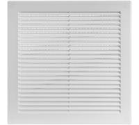 Vent Systems 250 x 250 mm - Blanc Couvre-aération - Fentes de ventilation rectangulaires plates avec moustiquaire - Ouvrages de ventilation HVAC pour salle de bain, bureau à domicile