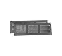Vent Systems 30 x 10 cm - Lot de 2 caches d'aération - Gris - Grille de retour d'air en métal avec écran de protection antiparasitaire intégré