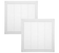 Vent Systems 300 x 300 mm - 2 pièces - Blanc Couvre-aération - Fentes de ventilation rectangulaires plates avec moustiquaire - Ouvrages de ventilation HVAC pour salle de bain, bureau à domicile