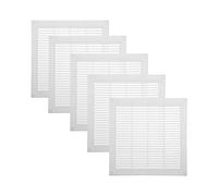 Vent Systems 300 x 300 mm - 5 pièces - Blanc Couvre-aération - Fentes de ventilation rectangulaires plates avec moustiquaire - Ouvrages de ventilation HVAC pour salle de bain, bureau à domicile