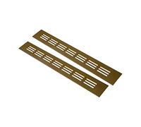 Vent Systems 40 x 300 mm - 2 pièces - Grille d'aération dorée en aluminium pour porte - Couverture pour meubles, systèmes CVC, chauffage, refroidissement, évacuation d'air - Grille de ventilation pour
