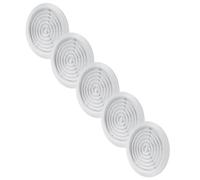 Vent Systems 5 pièces 80 mm Blanc Régulateurs d’air - Grilles d’aération à travers la porte - Avec moustiquaire - Grilles d’aération rondes pour l’intérieur - Salle de bain, placard, garage