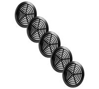 Vent Systems 5 pièces 80 mm Noires Régulateurs d’air - Grilles d’aération à travers la porte - Avec moustiquaire - Grilles d’aération rondes pour l’intérieur - Salle de bain, placard, garage
