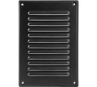 Vent Systems - 5 x 7 pouces (taille d'ouverture de conduit) Grille d'aération rectangulaire noire en métal pour faux plafond, déflecteur de registre à lamelles intégré en maille HVAC pour salle de