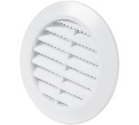 Vent Systems 60 mm Blanc Régulateur d’air - Grille d’aération à travers la porte - Avec moustiquaire - Grilles d’aération rondes pour l’intérieur - Salle de bain, placard, garage