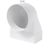 Vent Systems Connecteur de canal d’angle droit rectangulaire de 120 x 60 mm à 90° - Transition vers un tuyau de Ø100 mm - prise d’air, raccord de sortie pour systèmes CVC - connexion de ventilation