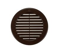 Vent Systems Couvercle d'aération marron Ø 100 mm - Fentes d'aération rondes avec bride - Grille - Protection contre les insectes intégrée - Ouvertures d'aération CVC pour salle de bain, bureau à