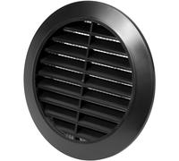 Vent Systems Couvercle d'aération rond 90 mm noir - Fentes d'aération rondes - Cache-grille - Protection contre les insectes intégrée - Ouvertures d'aération CVCA pour salle de bain, bureau à domicile