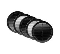 Vent Systems Couvercle de ventilation noir de 200 mm (dimensions d'ouverture), grille de ventilation ronde en plastique, écran en maille, grille de registre CVAC pour salle de bain, Lot de 5