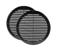 Vent Systems Couvercle de ventilation noir de 200 mm (dimensions d'ouverture), grille de ventilation ronde en plastique, écran en maille, grille de registre CVAC pour salle de bain, Lot de 2