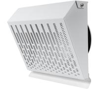 Vent Systems Couvercle d'évacuation de 125 mm avec joint en caoutchouc - Acier galvanisé blanc - Boîte d'échappement d'extérieur robuste et résistante aux intempéries - Montage sur conduit ou ne