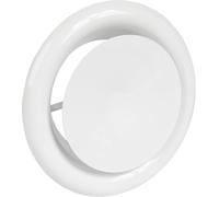 Vent Systems Diffuseur réglable en métal blanc de 12,7 cm - Grille d'aération ronde - Couvercle de conduit de plafond - Distribution d'air chaud et froid dans les bâtiments résidentiels et commerciaux
