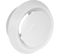 Vent Systems Diffuseur universel en plastique blanc de 12,7 cm - Grille d'aération ronde réglable - Couvercle de conduit de plafond - Distribution d'air chaud et froid dans les bâtiments résidentiels