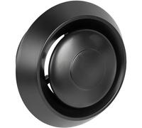 Vent Systems Diffuseur universel en plastique noir de 10,2 cm - Grille d'aération ronde réglable - Couvercle de conduit de plafond - Distribution d'air chaud et froid dans les bâtiments résidentiels
