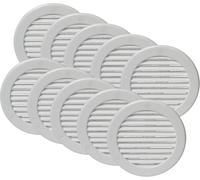 Vent Systems Grille d'aération 100 mm - 10 pièces - Couverture de tuyau de ventilation blanc avec connexion ronde - Fentes de ventilation avec moustiquaire - Grille HVAC pour intérieur, extérieur
