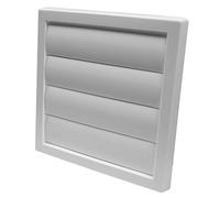 Vent Systems Grille d'aération blanche 150 mm - Grille d'évacuation avec rabats - Hotte de sèche-linge pour mur extérieur - Grille d'aération extérieure - Couvercle de tuyau d'évacuation d'air