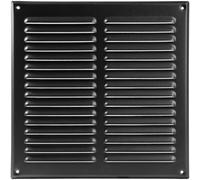 Vent Systems - Grille d'aération carrée en métal noir de 250 x 250 mm (taille d'ouverture du conduit) - Pour salle de bain, bureau, cuisine - 300 x 300 mm (extérieur)