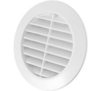 Vent Systems Grille d'aération de porte blanche de 100 mm (80 mm) - Mini cercle - Grille d'aération - Grilles d'aération d'intérieur - Pour salle de bain, armoire, garage à travers la porte - 1 pièce