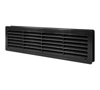 Vent Systems Grille d'aération de porte rectangulaire en plastique - 440 x 120 mm - Noir - Couvercle de canal HVAC - Pour l'intérieur - Cuisine, salle de bain, garage, armoire