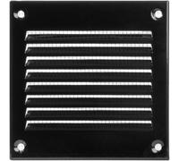 Vent Systems Grille d'aération en métal avec protection anti-nuisibles intégrée pour grille d'aération Noir 100 x 100 mm