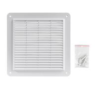 Vent Systems Grille d'aération en plastique blanc de 25,4 x 25,4 cm (taille extérieure) - Grilles murales et de plafond durables avec maille et persiennes intégrées - Installation facile pour système