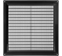 Vent Systems Grille d'aération en plastique noir de 250 x 250 mm avec écran de protection anti-parasitaire intégré pour la maison