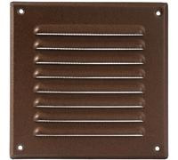 Vent Systems Grille d'aération marron de 125 x 125 mm (taille d'ouverture du conduit) - Grille d'aération carrée en métal CVC avec écran en maille - Grille d'aération murale pour intérieur et