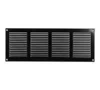Vent Systems Grille d'aération noire de 40,6 x 15,2 cm, grille d'aération en métal avec protection antiparasitaire intégrée, housse de conduit d'aération CVC pour amélioration de la maison