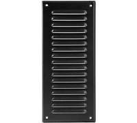 Vent Systems - Grille d'aération rectangulaire en métal noir de 75 x 250 mm (taille d'ouverture du conduit) - Grille d'aération - Grille d'aération intégrée pour salle de bain, bureau, cuisine
