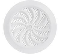 Vent Systems Grille d'aération ronde - 100 mm - En plastique blanc - Verrouillable - Avec moustiquaire - Grille coulissante pour extérieur, intérieur, abri de jardin, salle de bain, garage, HVAC