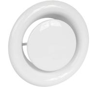 Vent Systems Grille d'aération ronde en métal blanc Ø 125 mm - Couvercle de tuyau d'aération - Couvercle de ventilation pour salle de bain, cuisine, bureau - Système de ventilation