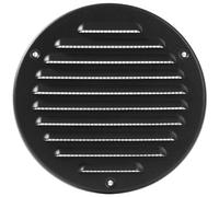 Vent Systems - Grille d'aération ronde en métal noir de 12,7 cm (intérieur) pour soffite, déflecteur d'air - Grille intégrée - CVC pour salle de bain, bureau à domicile, cuisine - 15,2 cm (extérieur)