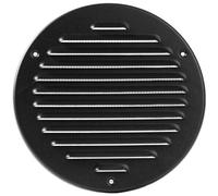 Vent Systems Grille d'aération ronde en métal noir de 15,2 cm (intérieur), déflecteur d'air pour enregistrement, grille d'aération - Maille intégrée - CVC pour salle de bain, bureau à domicile,