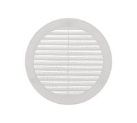 Vent Systems Grille d'aération ronde en plastique pour soffite de 15,2 cm (dimensions d'ouverture) - Grille d'aération ronde en plastique - Écran en maille intégré - Persienne de registre CVC pour
