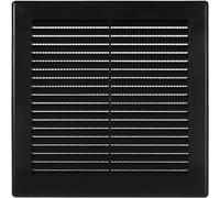 Vent Systems Housse d'aération en plastique noir de 15,2 x 15,2 cm (dimensions de l'ouverture) - Grille d'aération carrée plate - Déflecteur d'air - CVC 20,3 x 20,3 cm (dimensions totales)